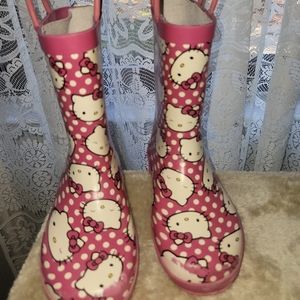 Hello Kitty waterproof kid's rain boots sz 11/12